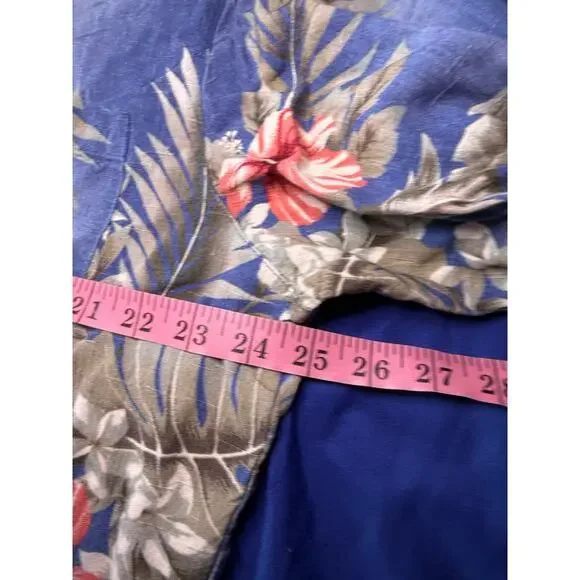 Caribbean Joe hawaiian rayon buttond down short sleeve camp shirt mens XL resort - Picture 4 of 6